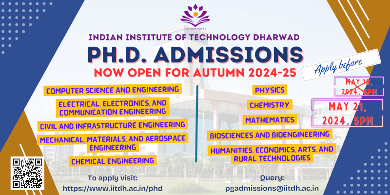 The Applications for Autumn 2024-25 admissions are invited in PhD ...